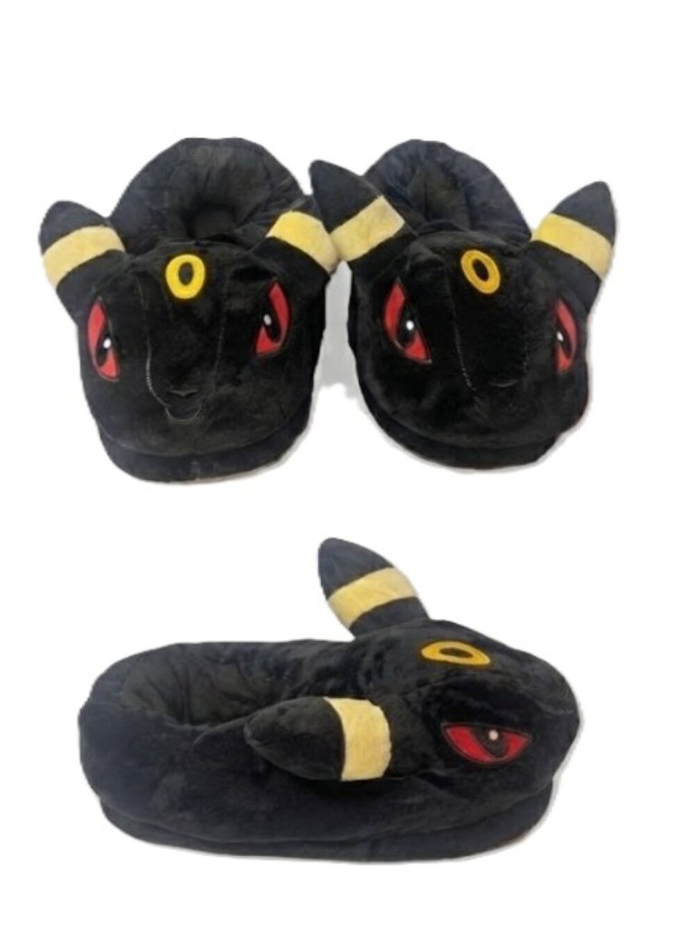 Umbreon Plush Indoor Slippers Black Yellow Character House Shoes Costume